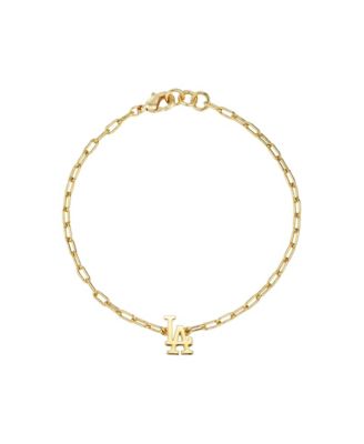Women's Gold Los Angeles Dodgers Classic Paperclip Bracelet