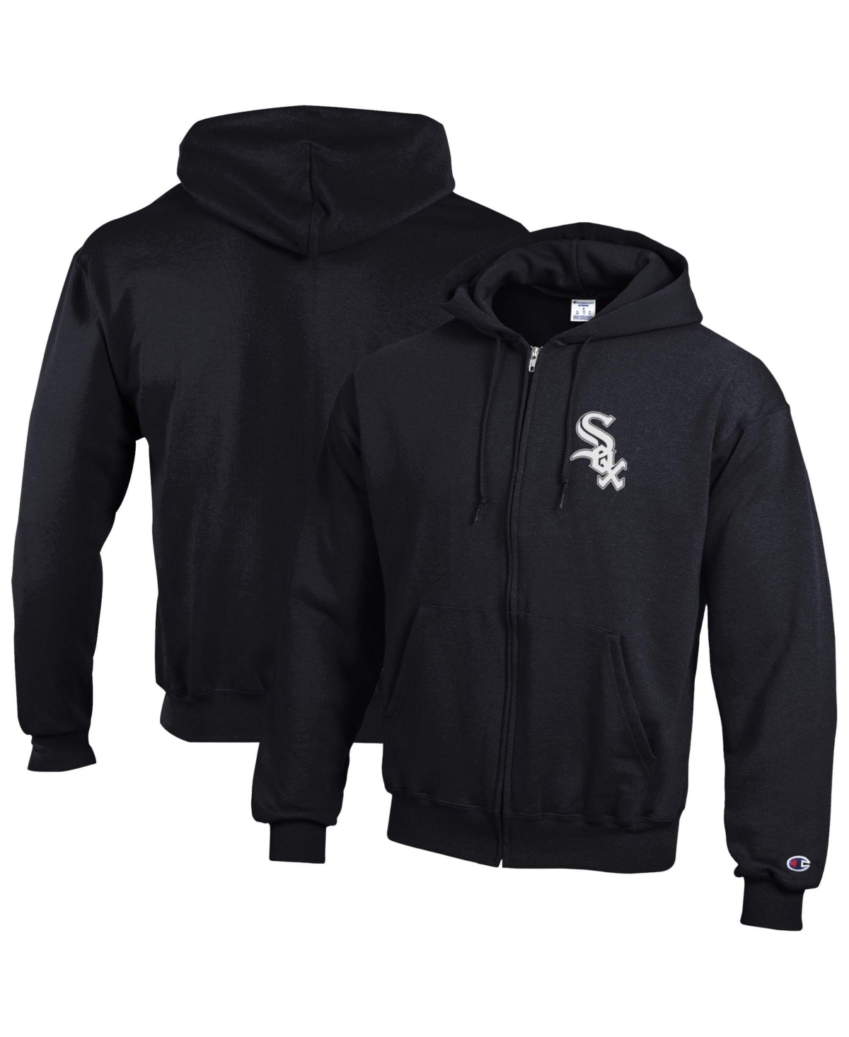 Champion Men's Black Chicago White Sox Power blend Full-Zip Hoodie - Black