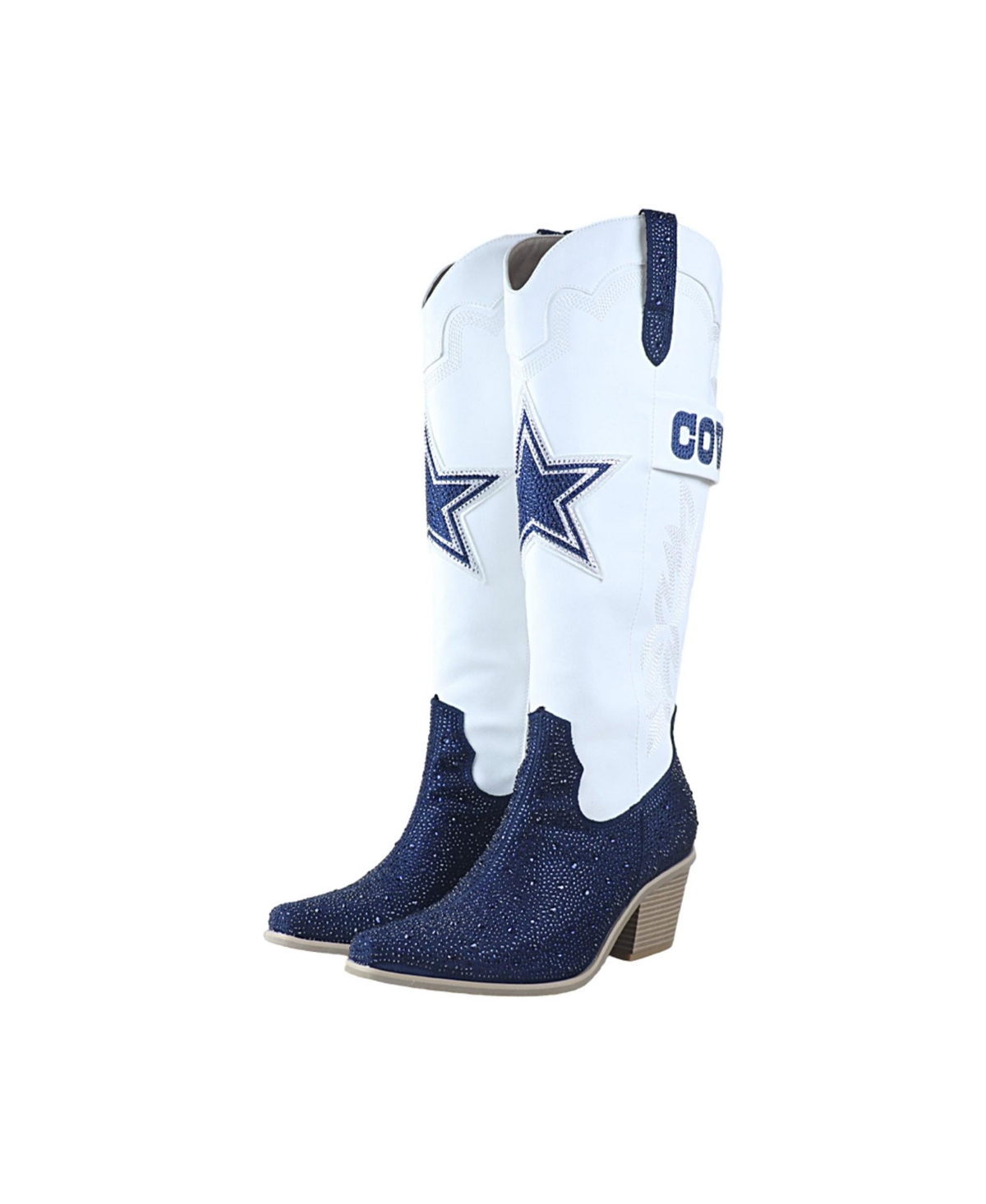 Fabgating By Cuce Women's White Dallas Cowboys Crystal Cowboy Boots - White, Navy