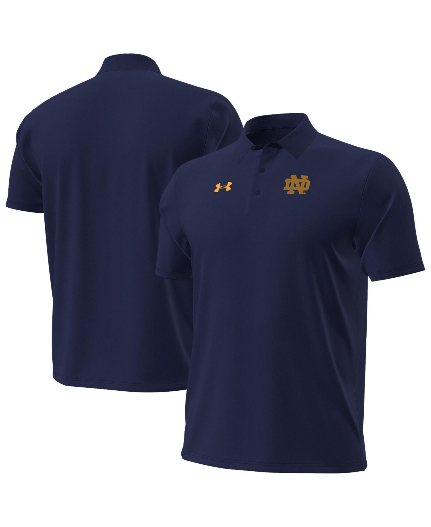 Мужское поло Under Armour Navy Notre Dame Fighting Irish 2026 Sideline ArmourDry Polo — фото 1