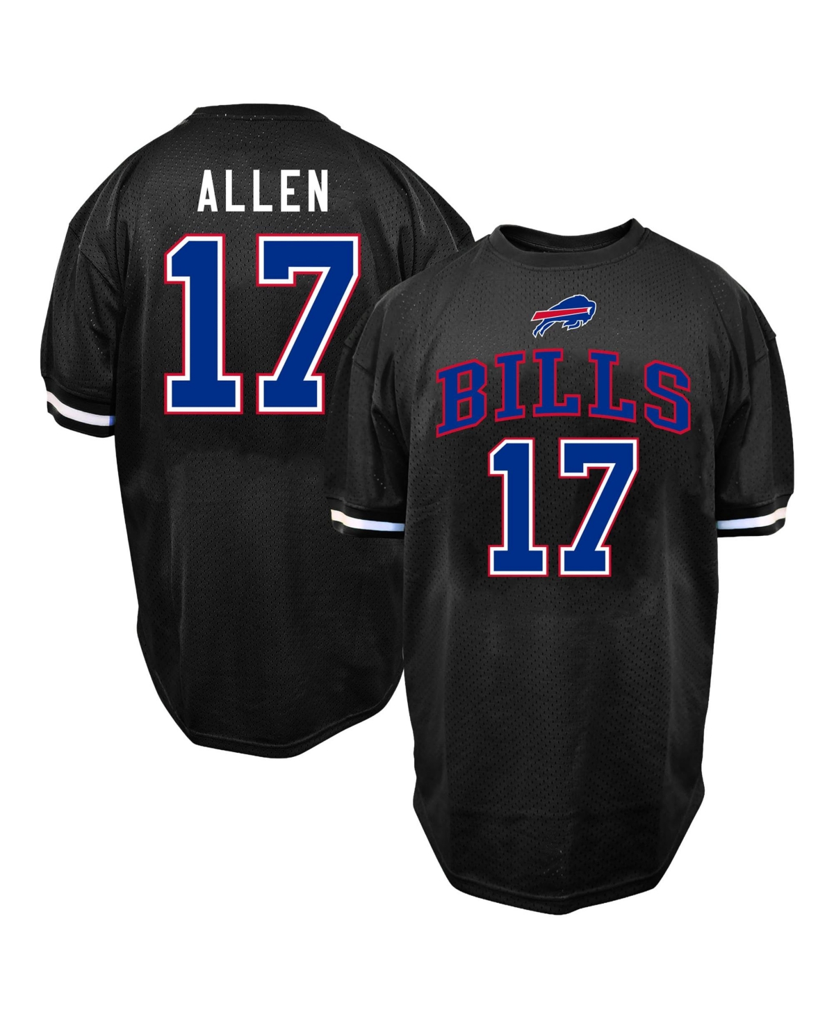Fanatics Men's Josh Allen Black Buffalo Bills Big & Tall Mesh Name & Number T-Shirt - Black