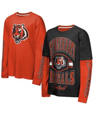 Big Boys' and Girls' Black/Orange Cincinnati Bengals Motion Combo Set T-shirts