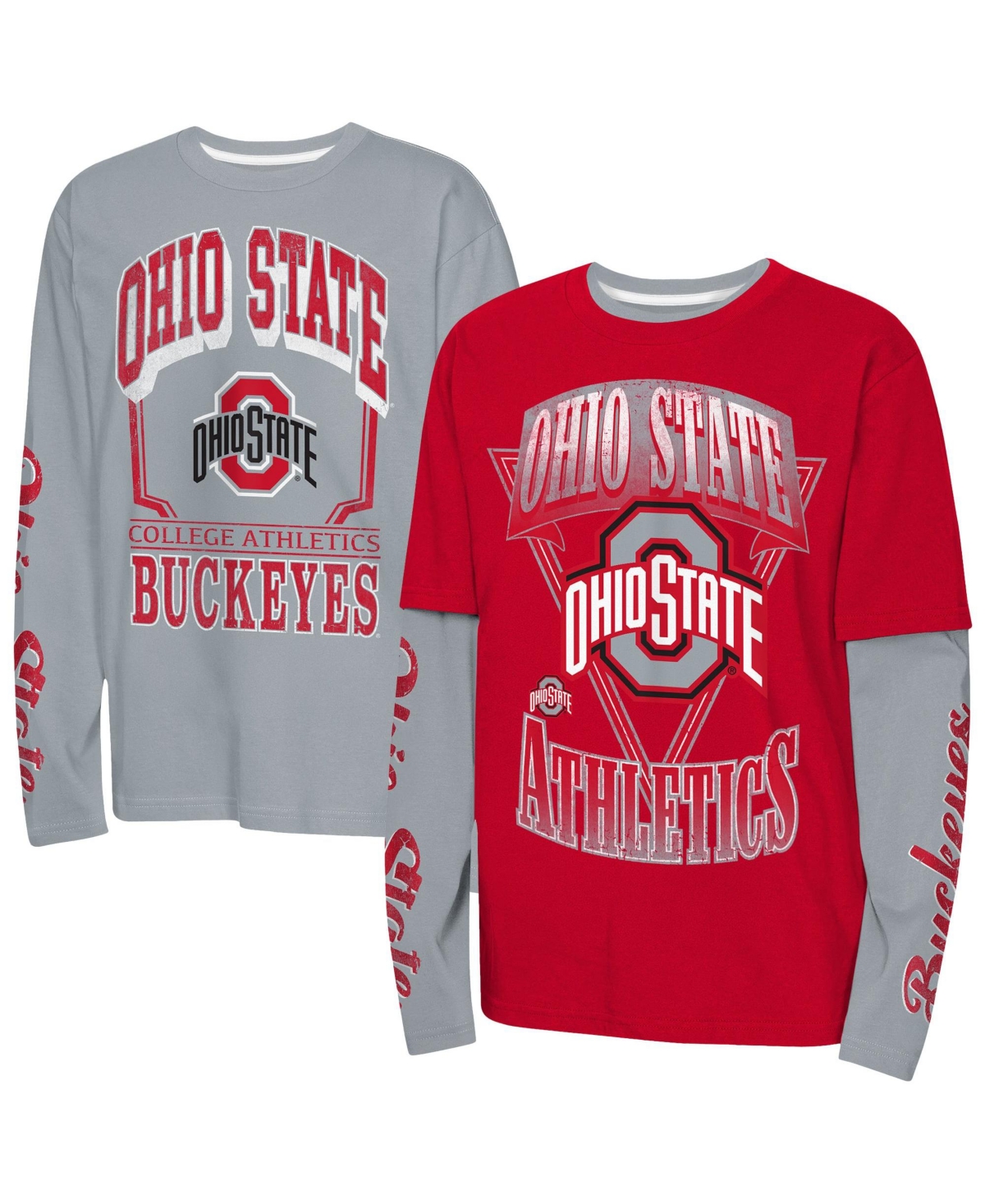 Outerstuff Preschool Scarlet/Gray Ohio State Buckeyes The Mix 2.0 T-Shirt, 3-in-1 Combo - Scarlet, Gray