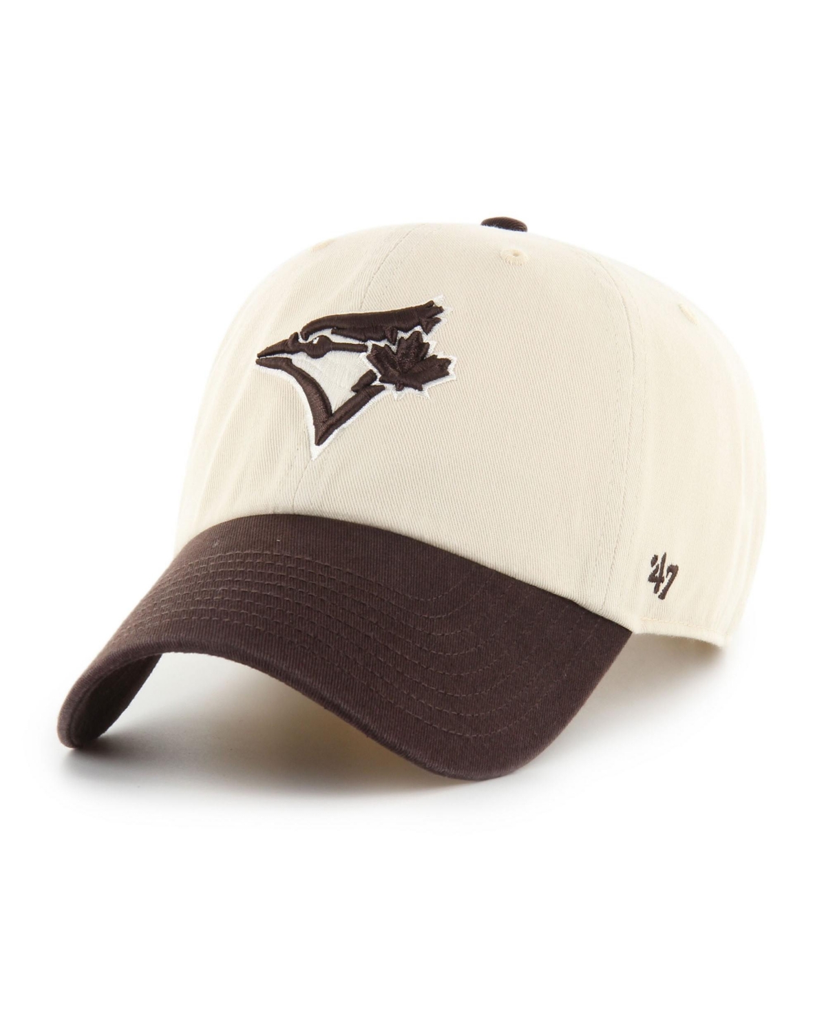 '47 Brand Men's and Women's Natural/Brown Toronto Blue Jays Two-Tone Fashion Clean Up Adjustable Hat - Natural, Brown