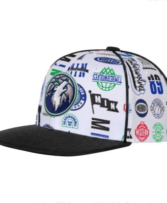 Big Boys' and Girls' White Minnesota Timberwolves Piped Up Snapback Hat