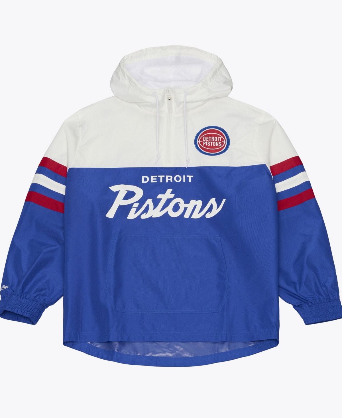 Mitchell & Ness Men's Blue Detroit Pistons Head Coach Lightweight Anorak Quarter-Zip Windbreaker - Blue