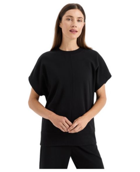 Женская футболка Pact Airplane Organic Cotton Relaxed-Fit Dolman-Sleeve, цвет: Чёрный