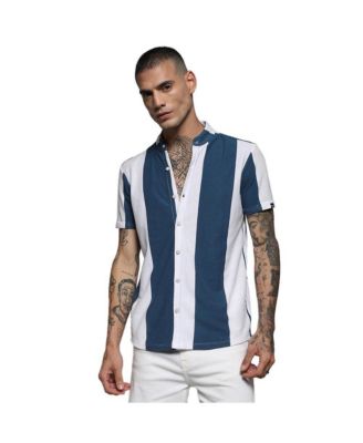Men's Striped Short-Sleeve Casual Shirt