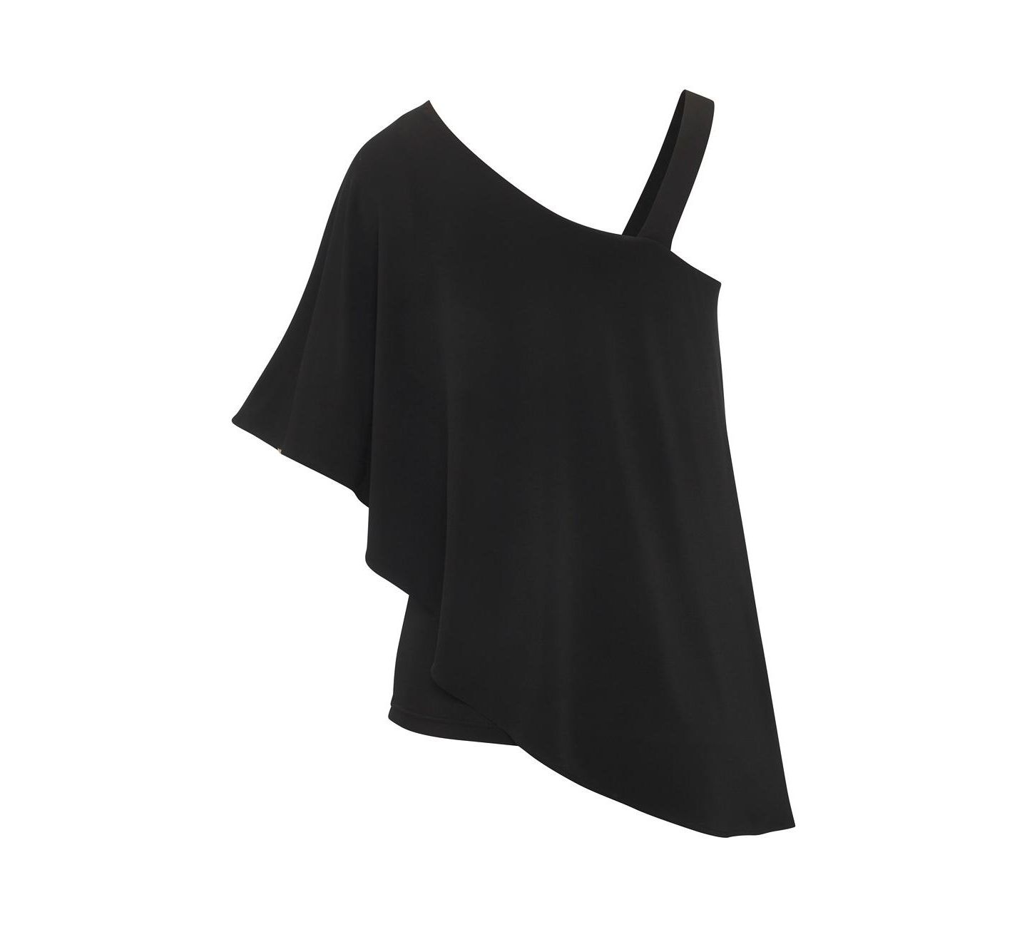 Женский топ Lascana One-Shoulder Asymmetrical-Hem Flowy Sleeveless, цвет: Чёрный — фото 7