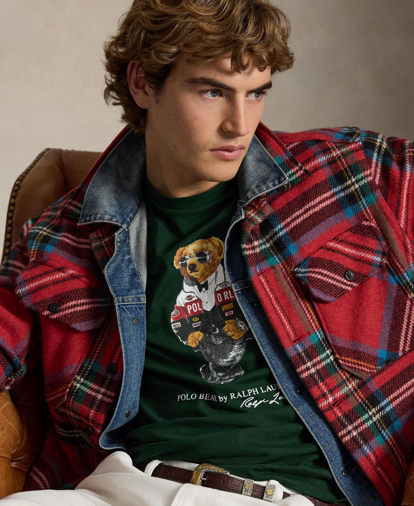 Мужская футболка Polo Ralph Lauren Classic-Fit Polo Bear, цвет: Мох — фото 4