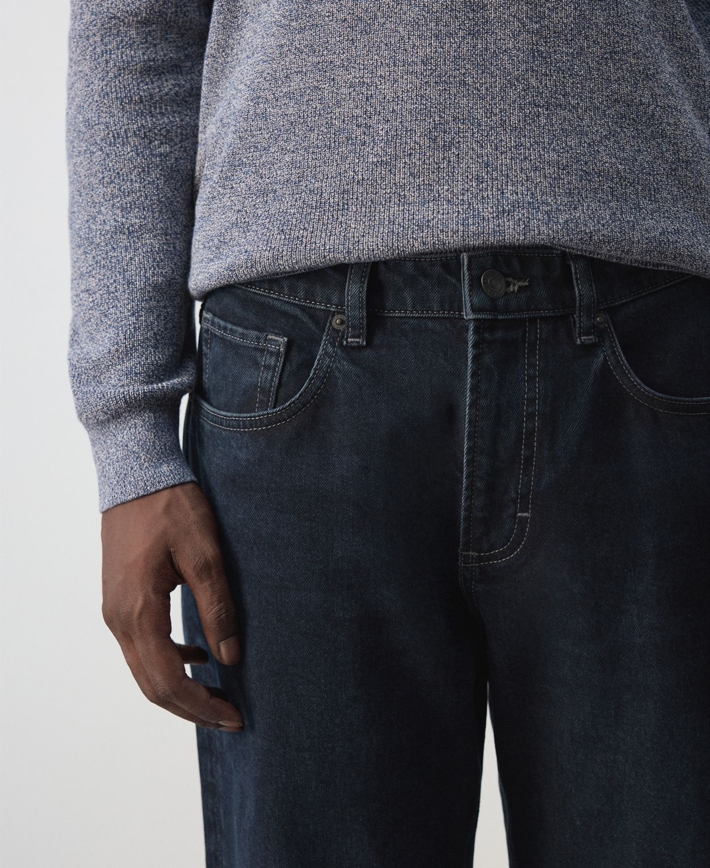 Мужские джинсы Mango Ben Tapered Mid-Rise, цвет: Глубокий тёмный синий — фото 4