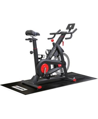 Semi-Commercial Exercise Bike with Exercise Mat, 400 lbs Capacity Stationary Bike with Magnetic Mute System