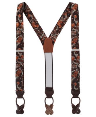 Courtside Basketball Silk Button-End Suspenders