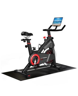 Exercise Bike for Home, 380LB Weight Capacity Indoor Cycling Bike with Exercise Mat, Tablet and Bottle Holder