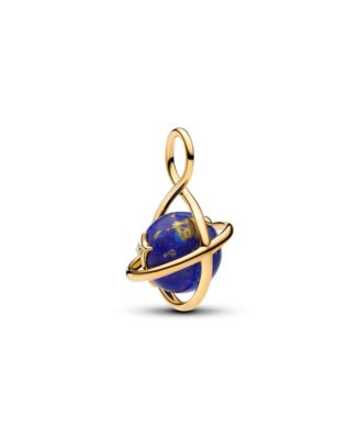 Spinning Celestial Cubic Zirconia & Imitation Lapis Lazuli The Universe Within Dangle Charm