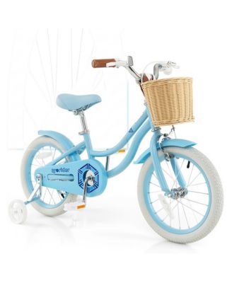 Kids' Bicycle with Training Wheels and Front Basket, Ages 4-7