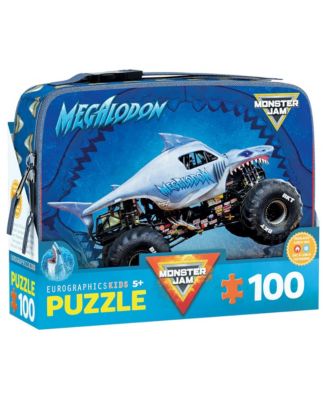 Monster Jam Megalodon 100-Piece Puzzle and Insulated Lunch Bag, Ages 5+