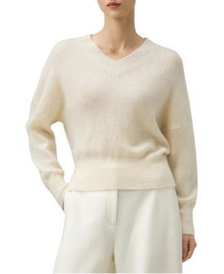Women's Cashmere-Blend Oversized V-Neck Sweater