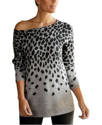 Women's Animal-Print Scoop Neck Sweater
