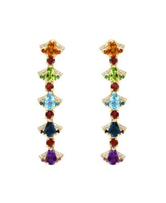 Multi-Gemstone (3.09 ct. t.w.) Earrings in 14k Rose Gold
