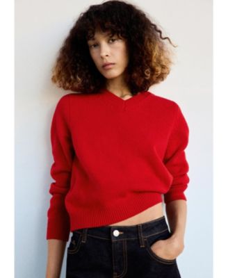 Women's Jersey Grisvi Wool-Blend V-Neck Long-Sleeve Sweater