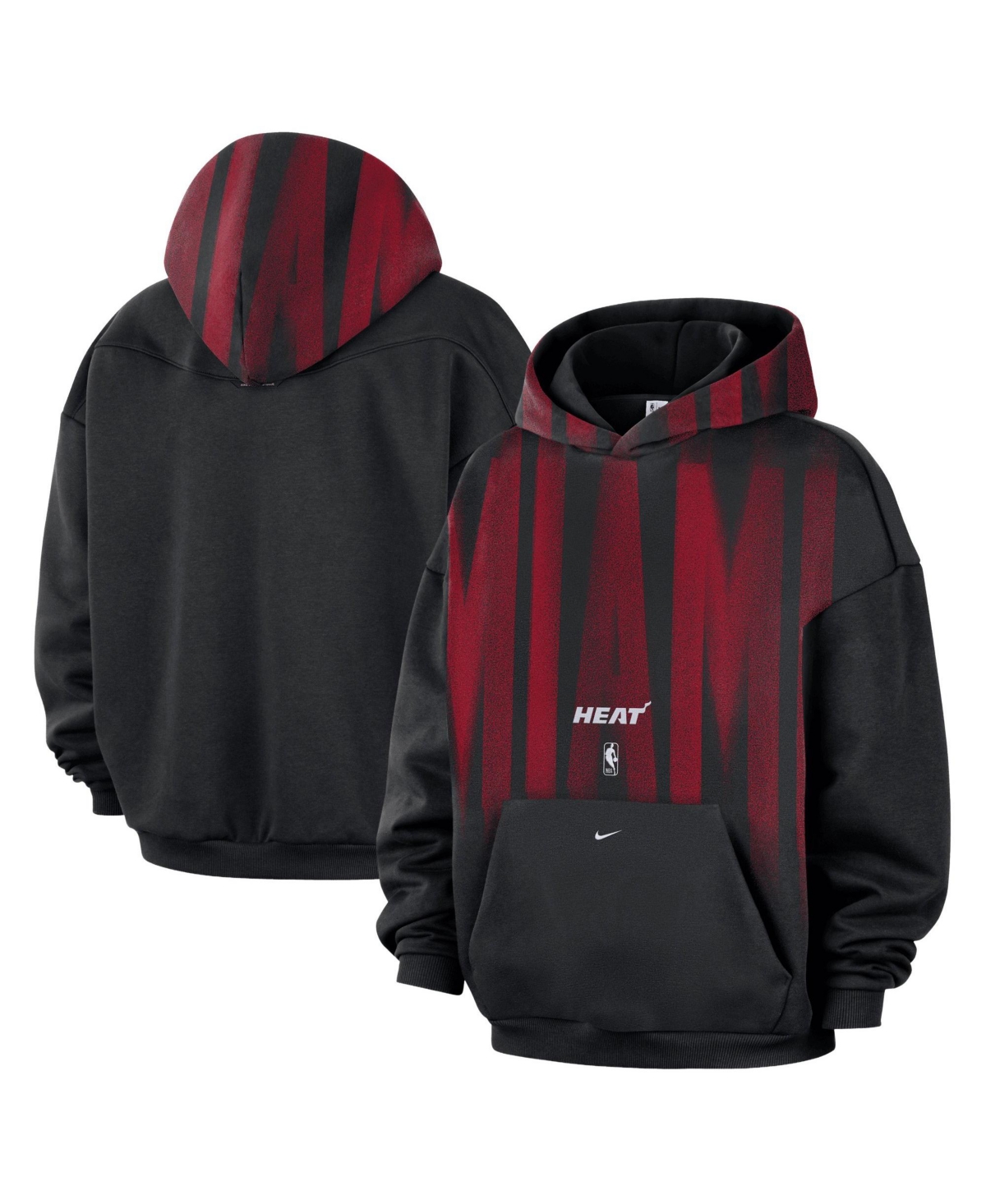 Nike Men's Black, White Miami Heat 2026 Game Theather Fleece Hoodie - Black, White