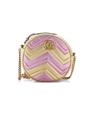 Mini GG Marmont Round Shoulder Bag Matelasse Leather