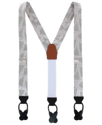 Y-Back Silk-Blend Christmas-Tree Suspenders