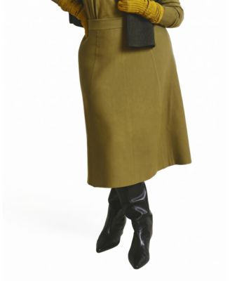 Plus Size Leonora A-Line High-Waisted Midi Sweater Skirt