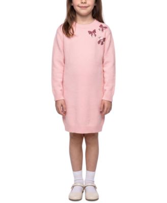 Girls' 7-16 Sequin Long-Sleeve Crewneck Dress
