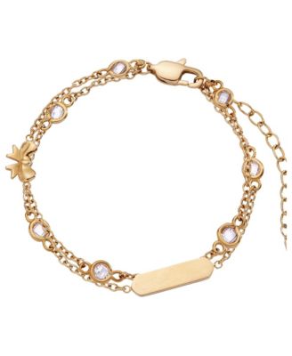 Bow Chain Double Strand Crystal Bracelet