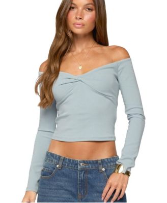 Women's Asli Off-the-Shoulder Long-Sleeve Twisted Top