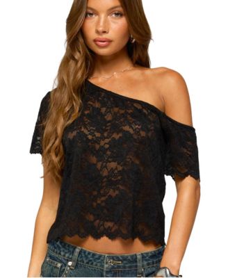 Women's Elenora Off-the-Shoulder Sheer Lace Top