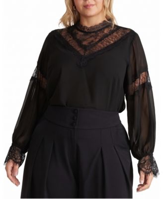 Plus Size x Lauren Chan Long Balloon Sleeve Lace Blouse