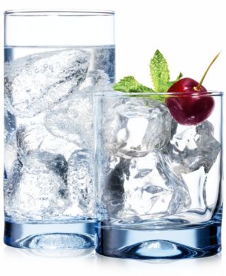 The Cellar - "Silhouettes Blue" 16-Piece Glassware Set