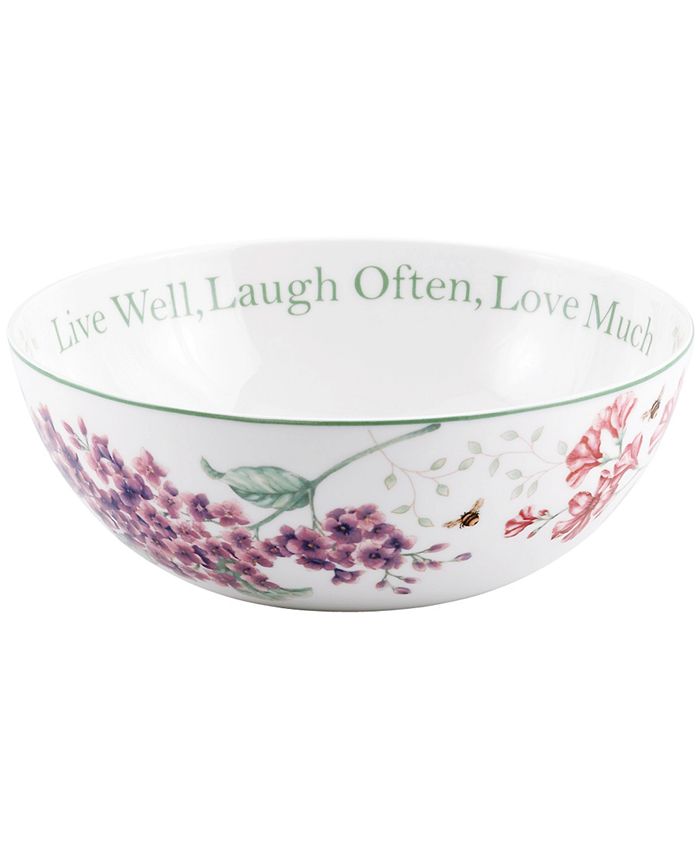 Lenox - Butterfly Meadow Live Well, Laugh Often Serving Bowl
