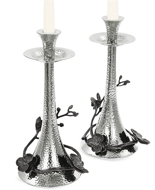 Michael Aram Black Orchid Set Of 2 Candlestick Holders Reviews Candle Holders Home Decor Macy S