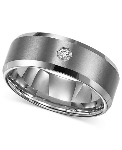 diamond single ring triton carbide tungsten band accent rings mens metallic jewelry