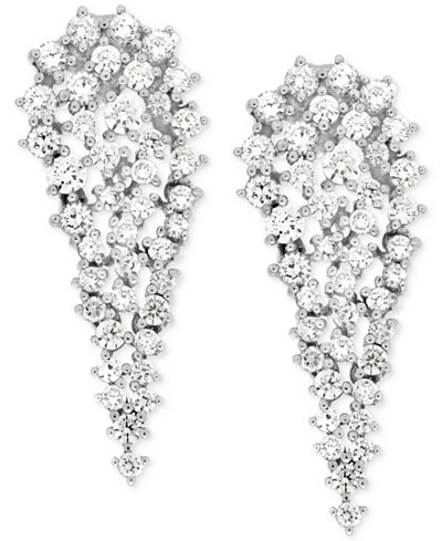 Wrapped In Love Diamond Cluster Drop Earrings (2 ct. t.w.) in 14k White Gold