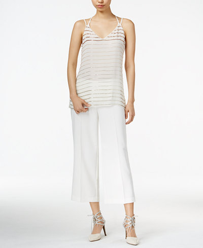 Bar III Embellished Tank Top & Cropped Pants, Only at Macy's