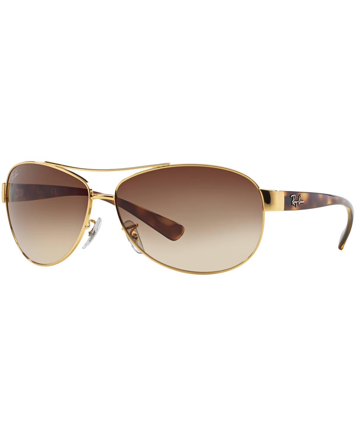 Shop Ray Ban Sunglasses, Rb3386 In Gold,brown Gradient