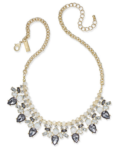 INC International Concepts Snow Queen Gold-Tone Crystal Collar Necklace, Only at Macy's
