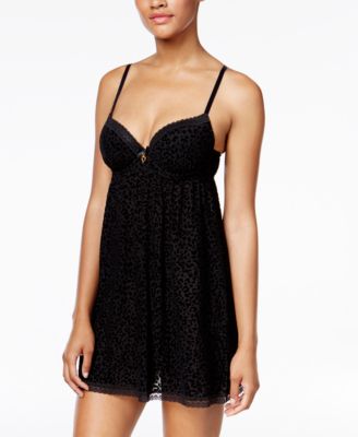 Thalia Sodi - Lace-Trimmed Flocked Chemise