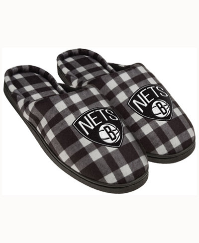 Forever Collectibles Brooklyn Nets Flannel Slide Slippers