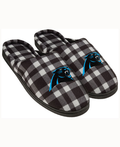 Forever Collectibles Carolina Panthers Flannel Slide Slippers