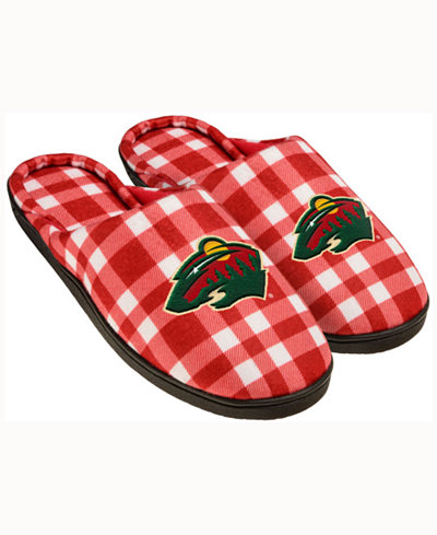 Forever Collectibles Minnesota Wild Flannel Slide Slippers