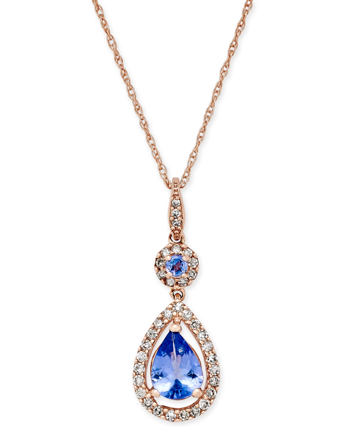 Ruby (1-1/4 ct. t.w.) and Diamond (1/3 ct. t.w.) Pendant Necklace in 14k Rose Gold (Also Available  - Tanzanite