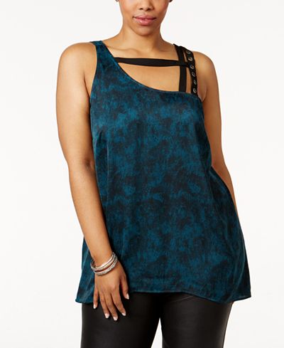 mblm by Tess Holliday Trendy Plus Size Strappy Asymmetrical Top
