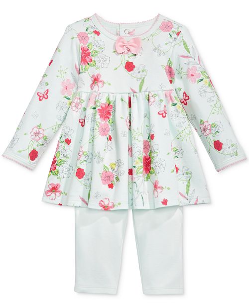 First Impressions Baby Girls 2 Pc Floral Print Tunic Leggings