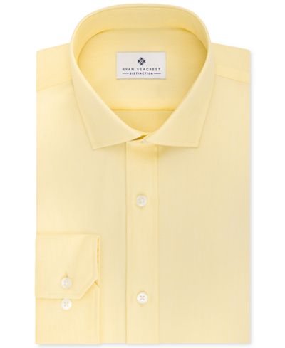 Ryan Seacrest Distinction Men's Slim-Fit Non-Iron Yellow Dress Shirt, Only at Macy's